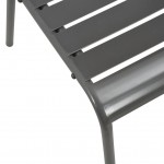 Καρέκλες εξωτερικού χώρου με λωρίδες σετ 4 τεμαχίων από σκούρο γκρι ατσάλι