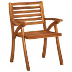 Καρέκλες κήπου σετ δύο τεμαχίων από μασίφ ξύλο ακακίας