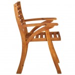 Καρέκλες κήπου σετ δύο τεμαχίων από μασίφ ξύλο ακακίας