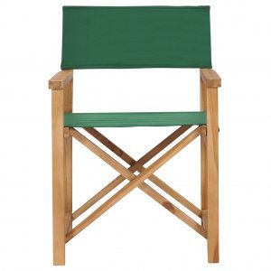  Καρέκλα Σκηνοθέτη Πτυσσόμενη Πράσινη από Μασίφ Ξύλο Teak