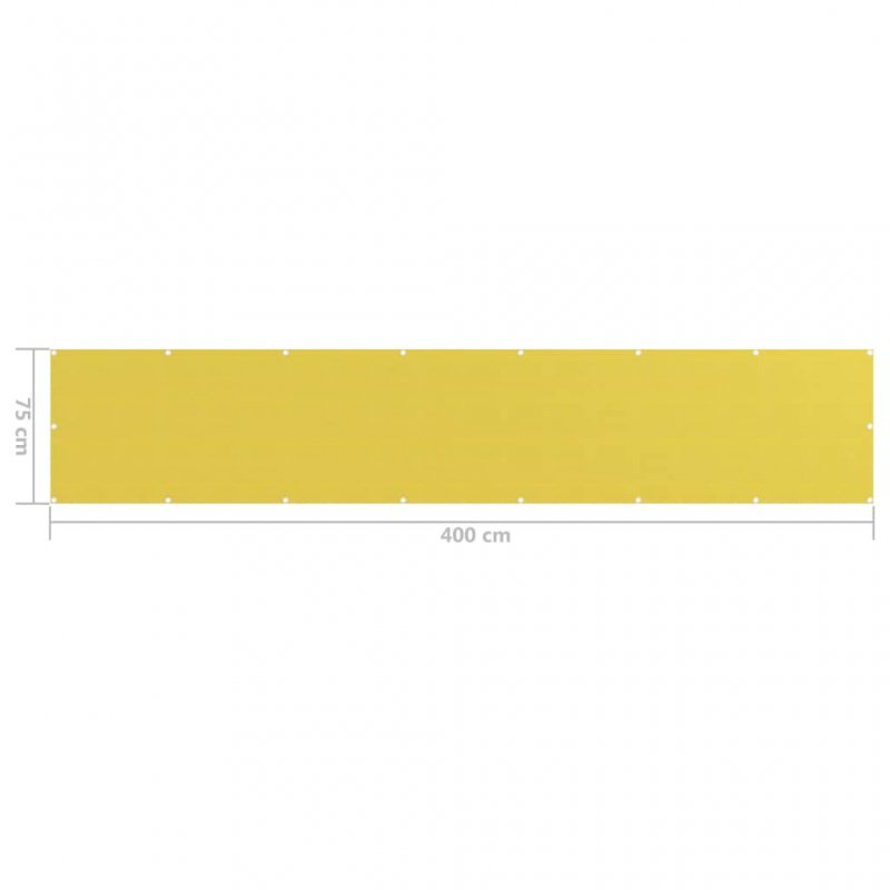 Διαχωριστικό Βεράντας Κίτρινο 75 x 400 εκ. από HDPE