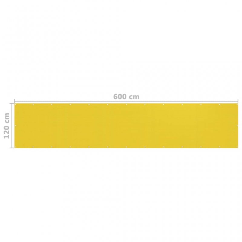 Διαχωριστικό Βεράντας Κίτρινο 120 x 600 εκ. από HDPE
