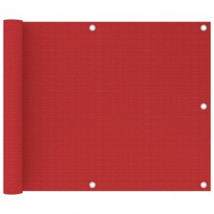  Διαχωριστικό Βεράντας Κόκκινο 75 x 500 εκ. από HDPE