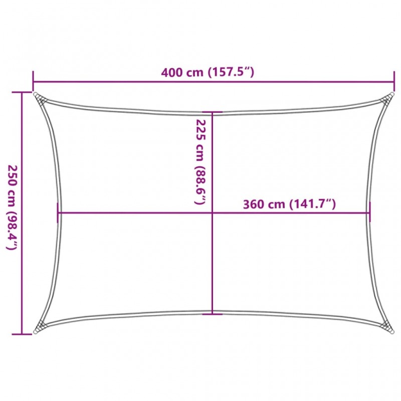 Πανί Σκίασης Ανθρακί 2,5 x 4 μ. από HDPE 160 γρ/μ²