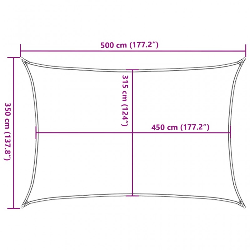 Πανί Σκίασης Μπεζ 3,5 x 5 μ. από HDPE 160 γρ/μ²