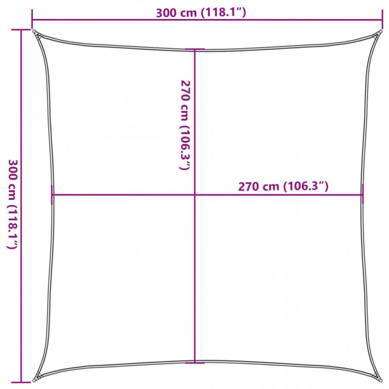 Πανί Σκίασης Κρεμ 3 x 3 μ. από HDPE 160 γρ./μ²