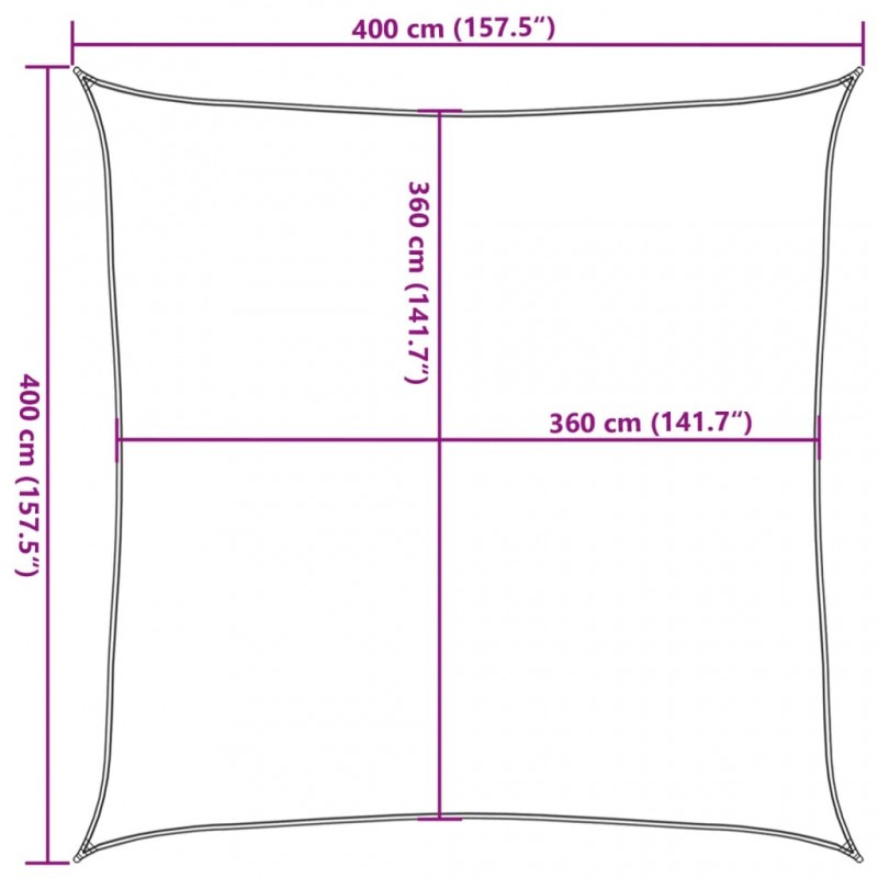Πανί Σκίασης Κρεμ 4 x 4 μ. από HDPE 160 γρ./μ²
