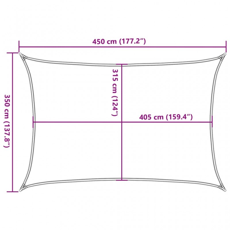 Πανί Σκίασης Κρεμ 3,5 x 4,5 μ. από HDPE 160 γρ./μ²