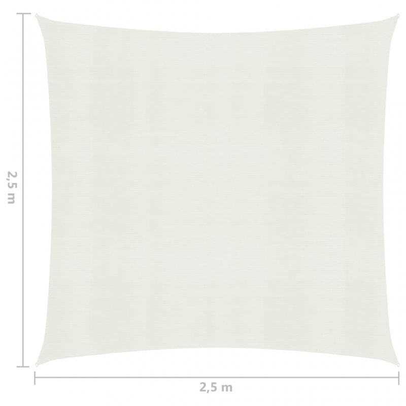 Πανί Σκίασης Λευκό 2,5 x 2,5 μ. από HDPE 160 γρ./μ²