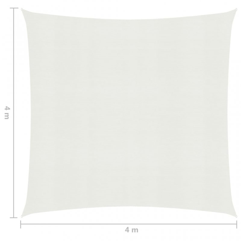 Πανί Σκίασης Λευκό 4 x 4 μ. από HDPE 160 γρ./μ²