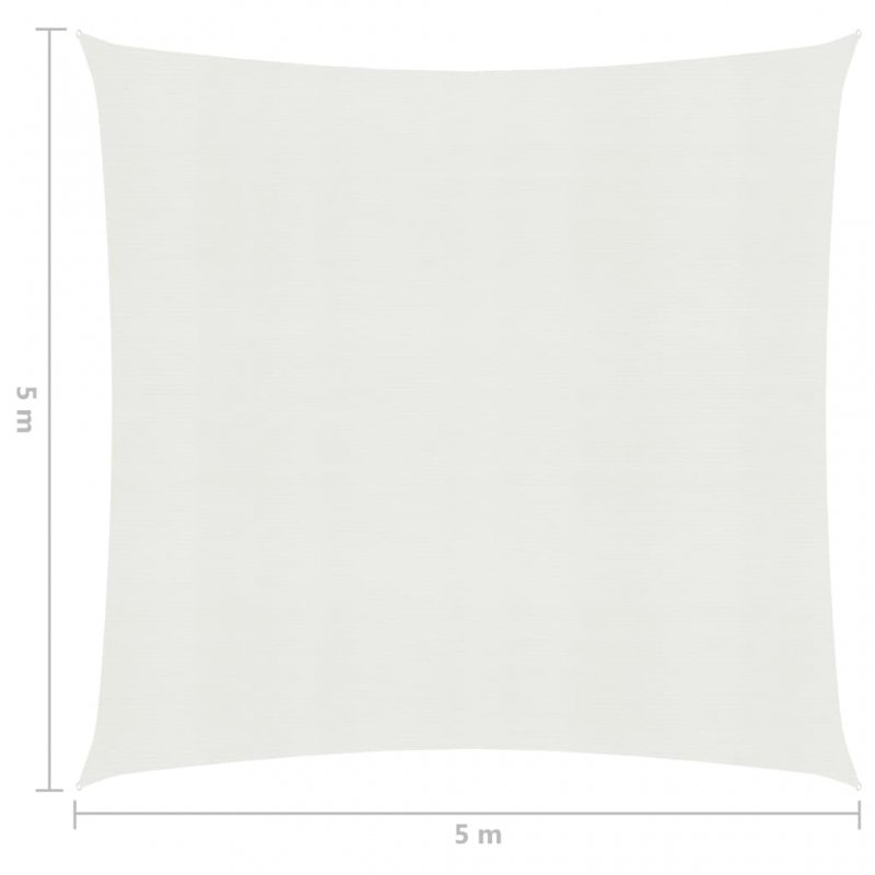 Πανί Σκίασης Λευκό 5 x 5 μ. από HDPE 160 γρ./μ²