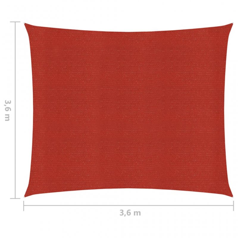 Πανί Σκίασης Κόκκινο 3,6 x 3,6 μ. από HDPE 160 γρ./μ²