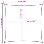 Πανί Σκίασης Μαύρο 2 x 2 μ. από HDPE 160 γρ./μ²