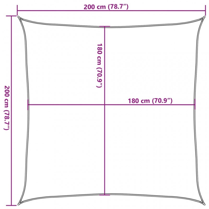 Πανί Σκίασης Μαύρο 2 x 2 μ. από HDPE 160 γρ./μ²