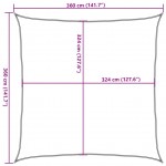 Πανί Σκίασης Μαύρο 3,6 x 3,6 μ. από HDPE 160 γρ./μ²