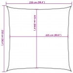 Πανί Σκίασης Καφέ 2,5 x 2,5 μ. από HDPE 160 γρ./μ²
