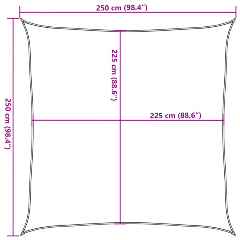 Πανί Σκίασης Καφέ 2,5 x 2,5 μ. από HDPE 160 γρ./μ²