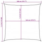 Πανί Σκίασης Καφέ 3,6 x 3,6 μ. από HDPE 160 γρ./μ²