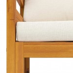 Καρέκλα κήπου από μασίφ ξύλο ακακίας με κρεμ μαξιλάρια Καρέκλα κήπου από μασίφ ξύλο ακακίας με κρεμ μαξιλάρια