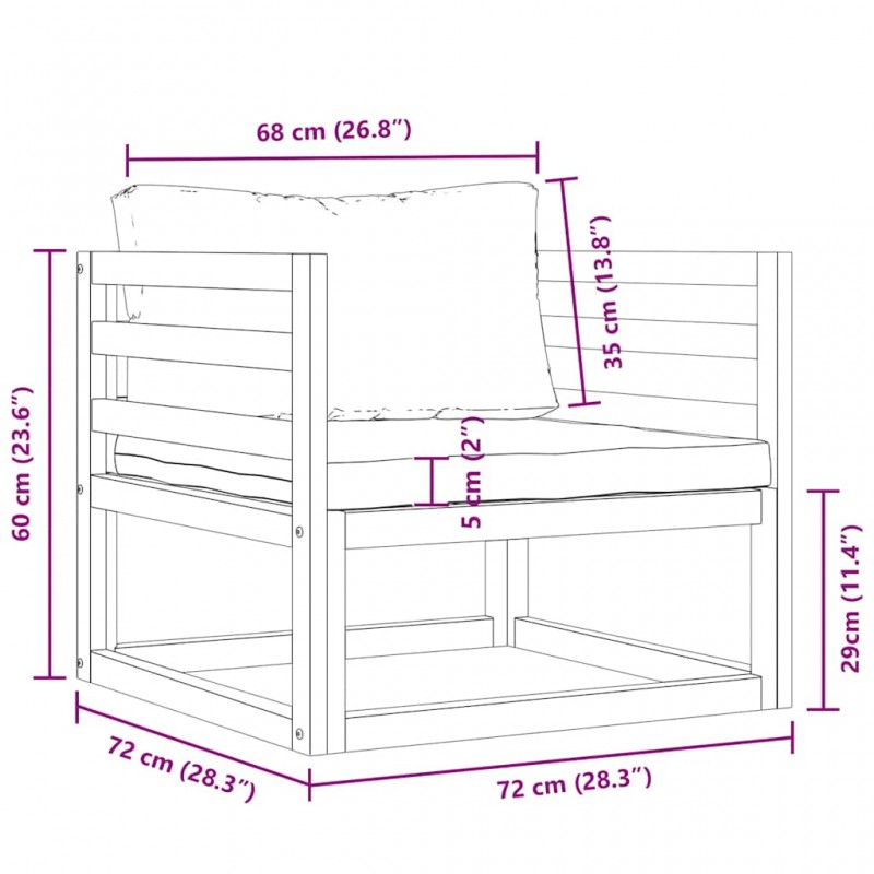 Καρέκλα κήπου από μασίφ ξύλο ακακίας με κρεμ μαξιλάρια Καρέκλα κήπου από μασίφ ξύλο ακακίας με κρεμ μαξιλάρια