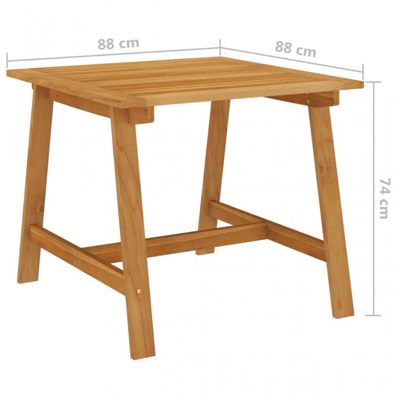 Τραπέζι κήπου από μασίφ ξύλο ακακίας 88x88x74 εκ