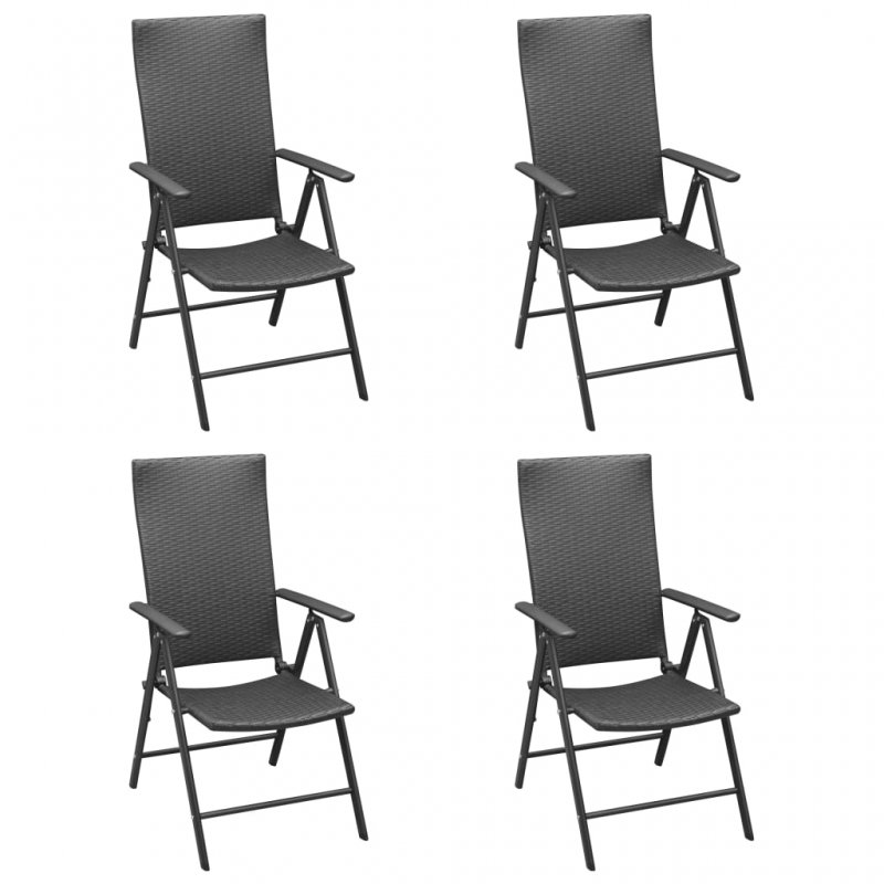 Καρέκλες Εξωτερικού Χώρου 4 τεμ. Μαύρες από Συνθετικό Ρατάν