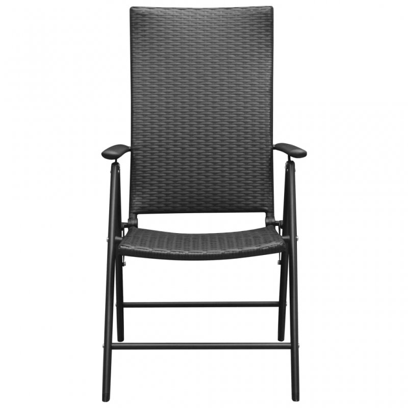 Καρέκλες Εξωτερικού Χώρου 4 τεμ. Μαύρες από Συνθετικό Ρατάν