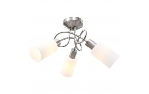 Φωτιστικό Οροφής Κεραμικά Λευκά Κυλινδρικά Καπέλα 3 Λάμπες Ε14