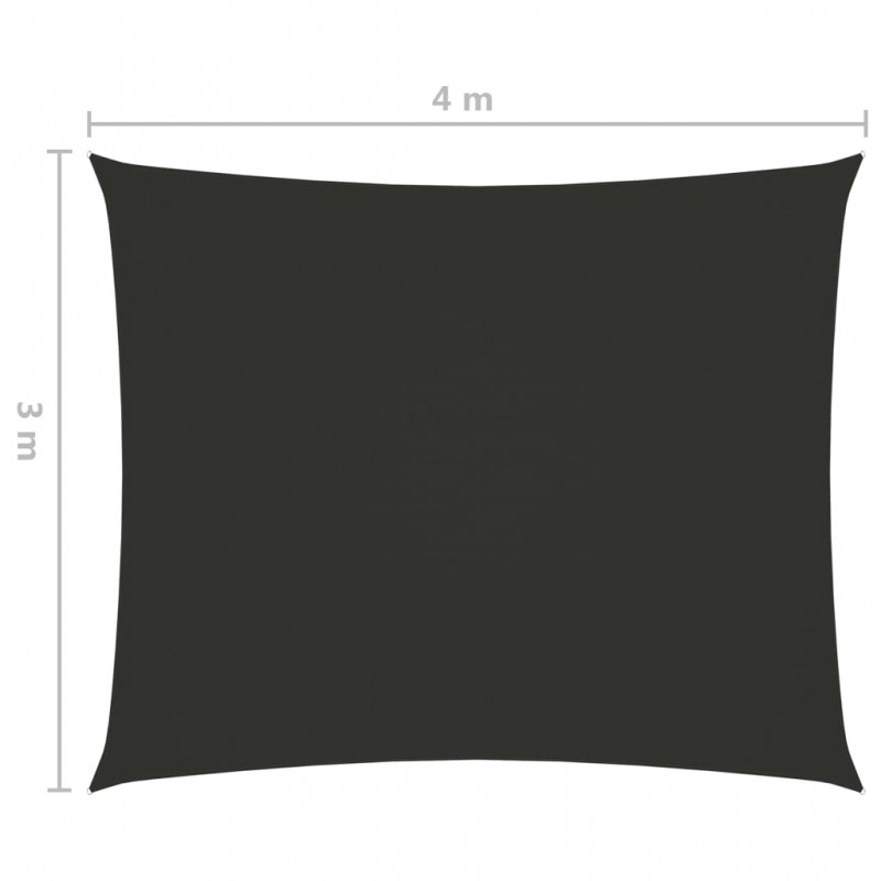 Πανί Σκίασης Ορθογώνιο Ανθρακί 3 x 4 μ. από Ύφασμα Oxford