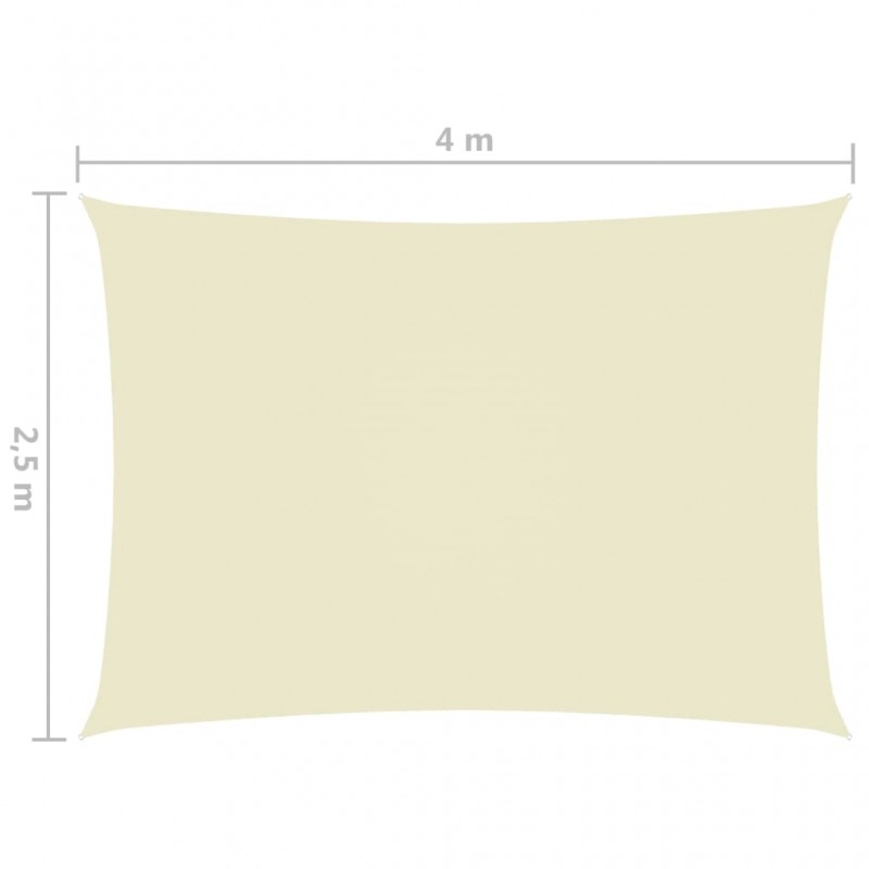 Πανί Σκίασης Ορθογώνιο Κρεμ 2,5 x 4 μ. από Ύφασμα Oxford