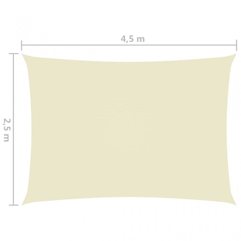 Πανί Σκίασης Ορθογώνιο Κρεμ 2,5 x 4,5 μ. από Ύφασμα Oxford