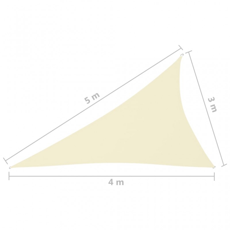 Πανί Σκίασης Τρίγωνο Κρεμ 3 x 4 x 5 μ. από Ύφασμα Oxford