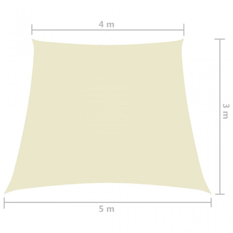 Πανί Σκίασης Τραπέζιο Κρεμ 4 x 5x3 μ. από Ύφασμα Oxford