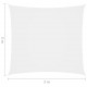 Πανί Σκίασης Τετράγωνο Λευκό 3 x 3 μ. από Ύφασμα Oxford
