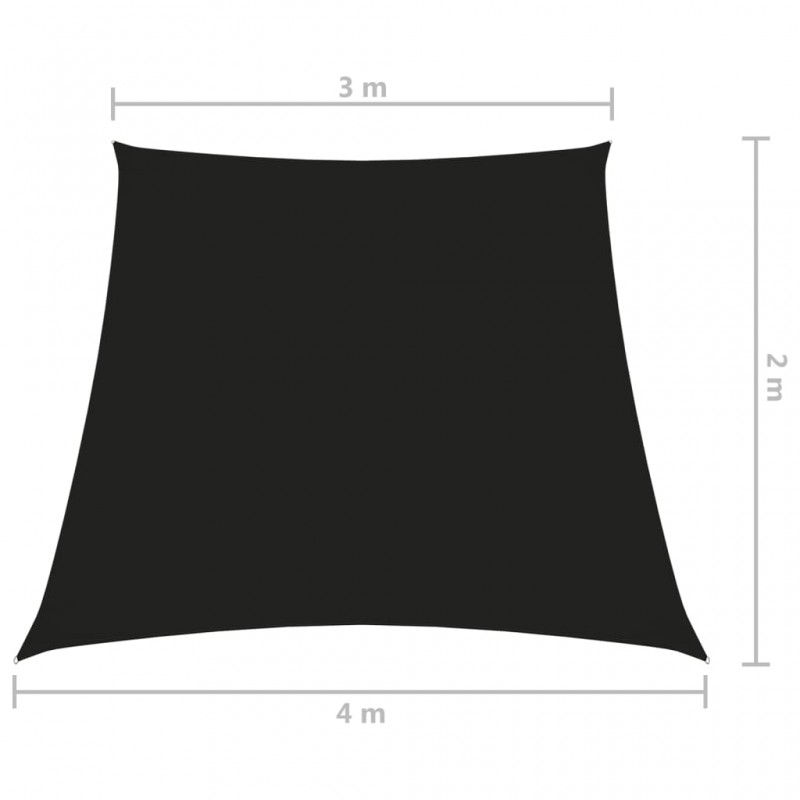 Πανί Σκίασης Τραπέζιο Μαύρο 3 x 4x2 μ. από Ύφασμα Oxford