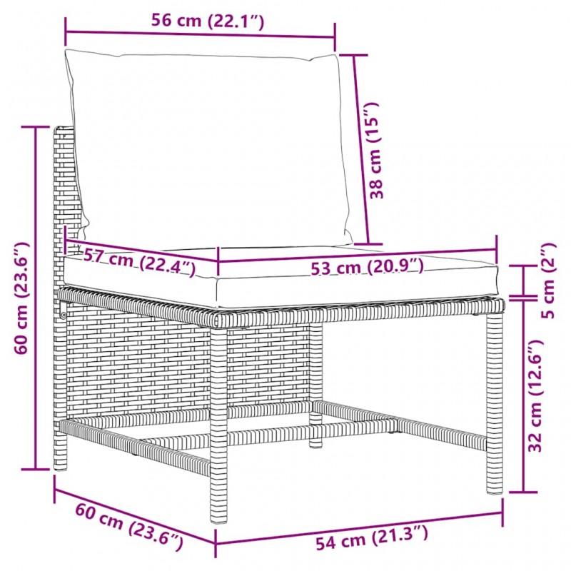 Σετ Καναπέ Κήπου 3 Τεμαχίων Μαύρο Συνθετικό Ρατάν με Μαξιλάρια