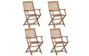 Καρέκλες Κήπου Πτυσσόμενες 4 τεμ. από Μασίφ Ξύλο Ακακίας
