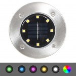 Σποτ ηλιακά χωνευτά καρφωτά LED σετ 8 τεμαχίων με RGB χρωματισμό