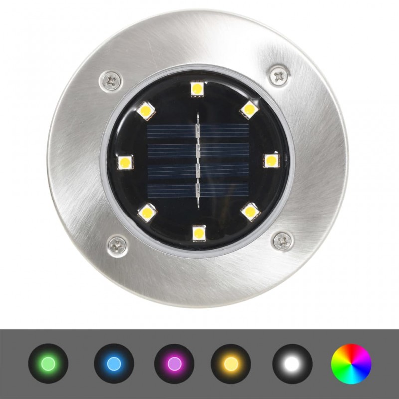 Σποτ Ηλιακά Χωνευτά/Καρφωτά LED 8 τεμ. RGB Χρωματισμός