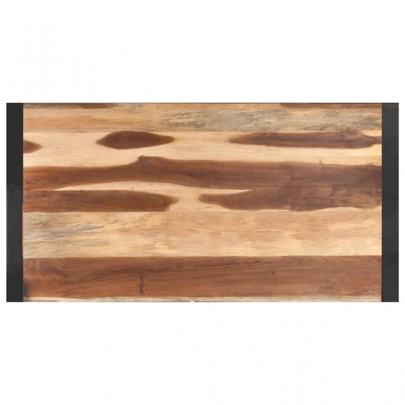 Τραπεζάκι σαλονιού από μασίφ ξύλο ακακίας και καουτσουκόδεντρου 120x60x40 εκ
