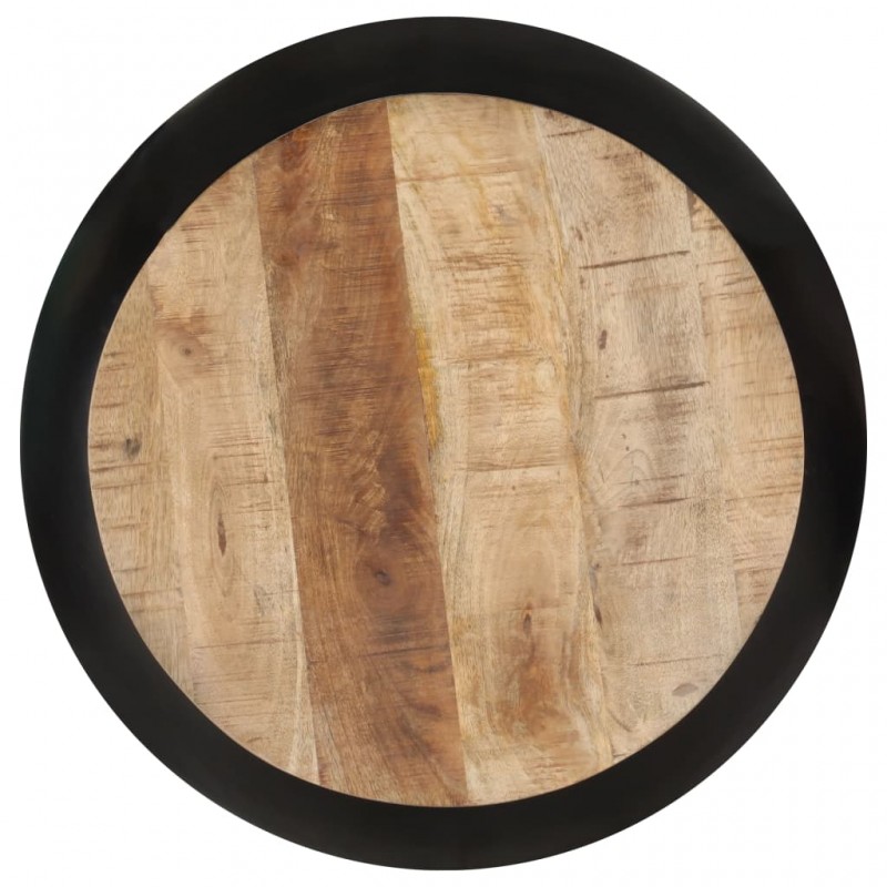 Τραπεζάκι σαλονιού μαύρο από μασίφ ξύλο μάνγκο 68x68x30 εκ