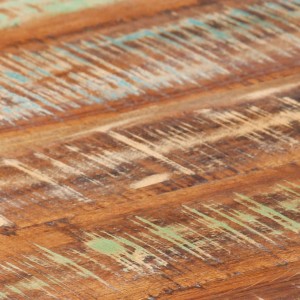 Τραπεζάκι σαλονιού από μασίφ ανακυκλωμένο ξύλο και λευκή βάση από σίδερο 68x68x30 εκ