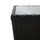 Τραπέζι Βοηθητικό Μαύρο 41,5x41,5x43 εκ Συνθ.Ρατάν/Ψημένο Γυαλί