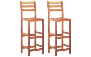 Καρέκλες Μπαρ 2 τεμ. από Μασίφ Ξύλο Ακακίας
