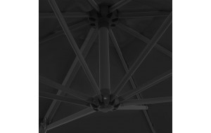 Ομπρέλα Κρεμαστή Μαύρη 250 x 250 εκ. με Ατσάλινο Ιστό