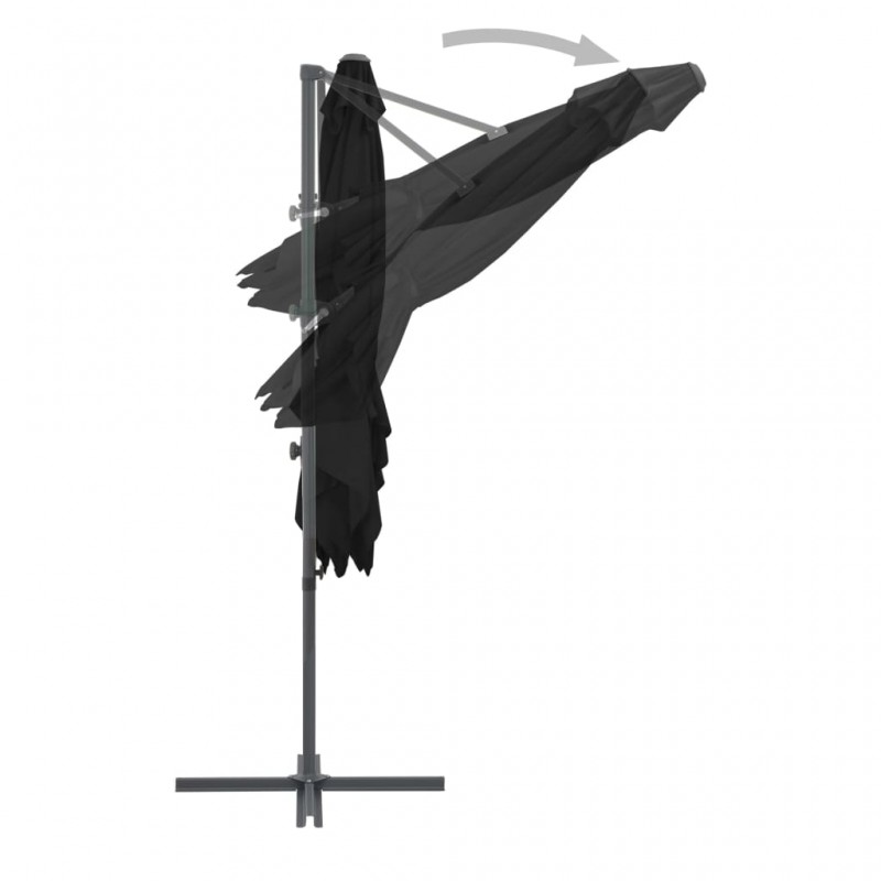 Ομπρέλα Κρεμαστή Μαύρη 250 x 250 εκ. με Ατσάλινο Ιστό