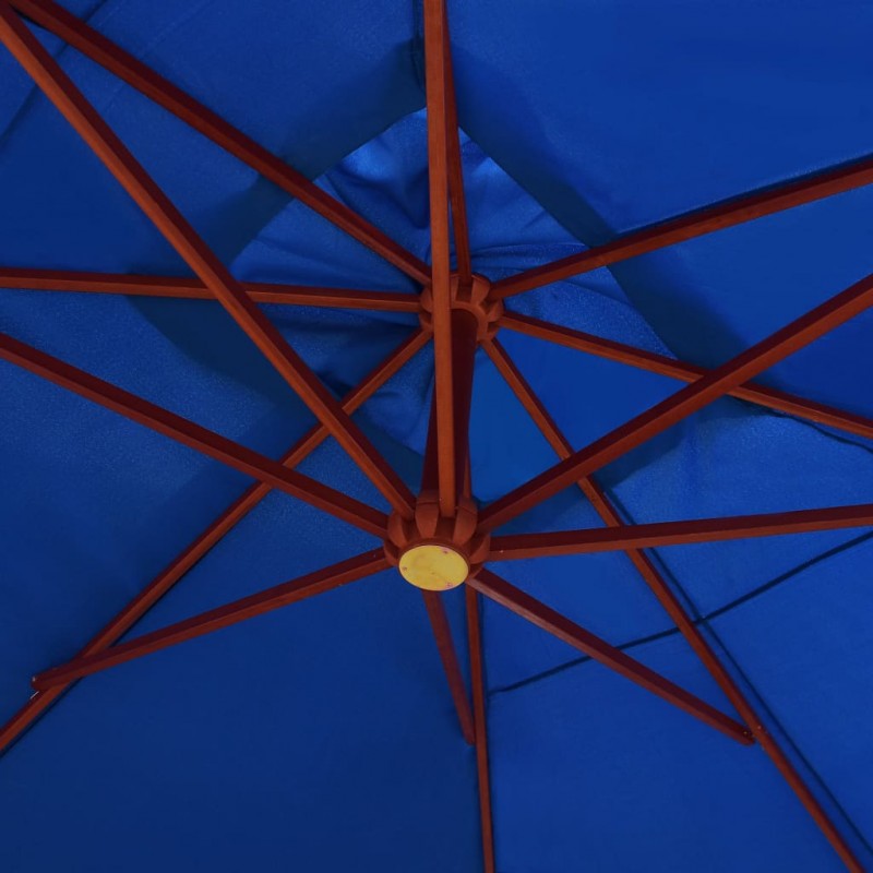 Ομπρέλα Κρεμαστή Μπλε 400 x 300 εκ. με Ξύλινο Ιστό