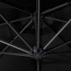 Ομπρέλα Τοίχου Μαύρη 300 εκ. με Μεταλλικό Ιστό