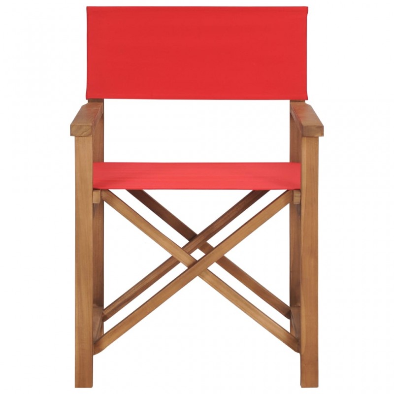 Καρέκλα Σκηνοθέτη Κόκκινη από Μασίφ Ξύλο Teak