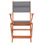 Καρέκλες Κήπου Πτυσσόμ. 2 τεμ. Γκρι Ξύλο Ευκαλύπτου/Textilene